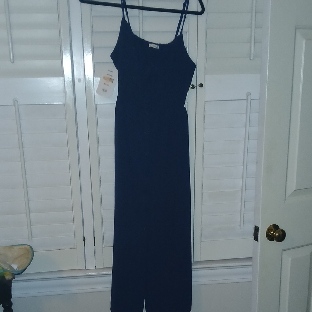 Timing Dark Blue Button Down MIDI Dress